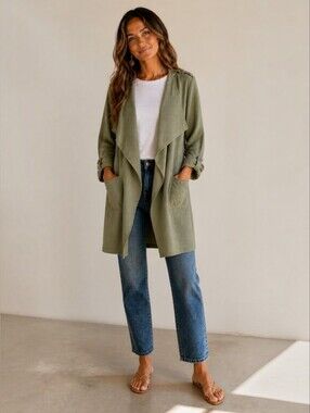 BB Dakota "Revolution" Chic Indie Soft Drapey Bouclé Cozy Long Duster Festival